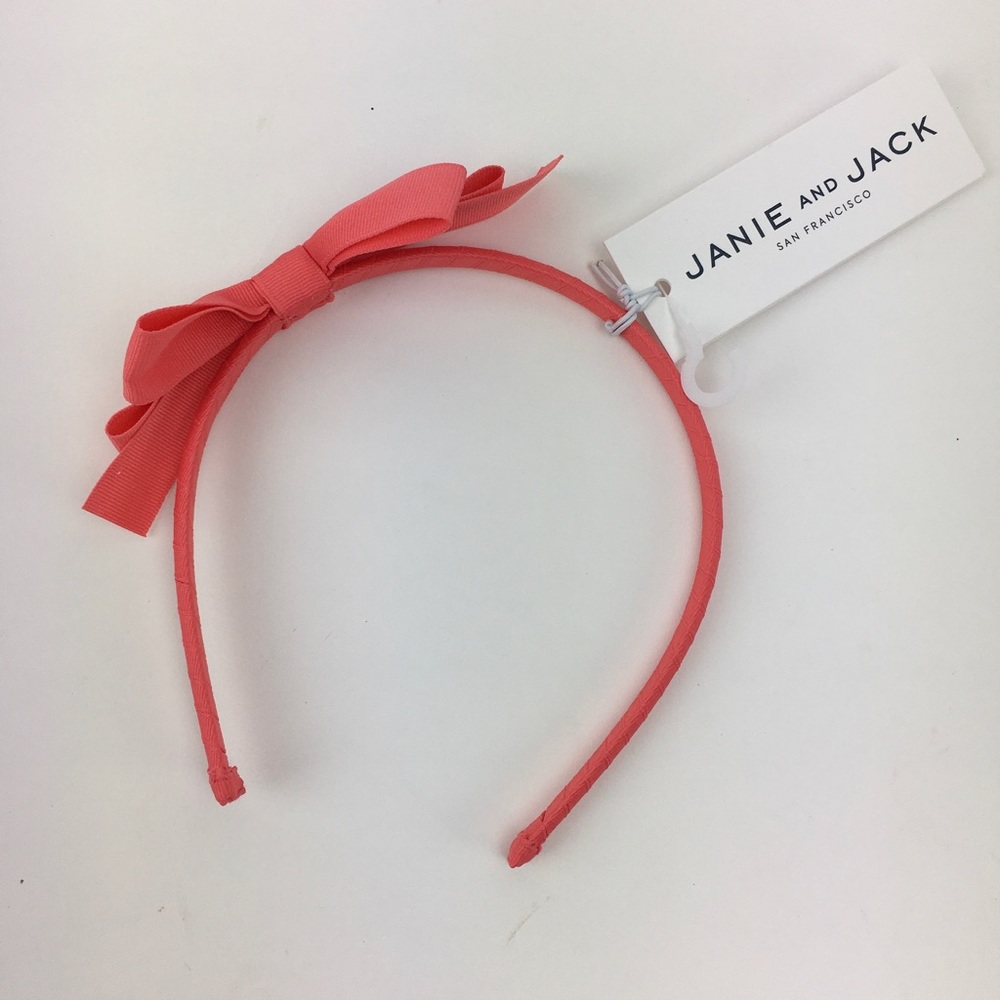 Janie & Jack Coral Ribbon Bow Headband One Size